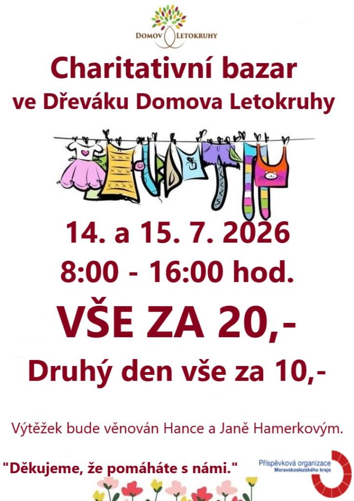 charitativní bazar v Dřeváku